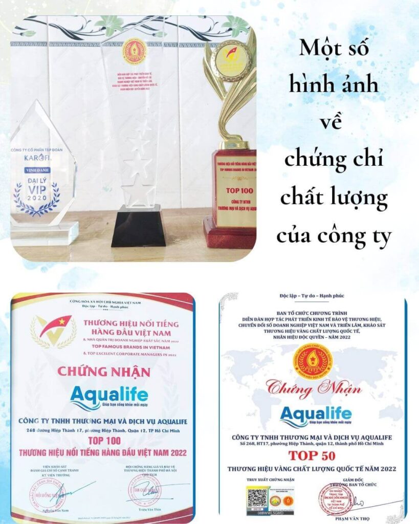Các chứng chỉ về chất lượng của công ty xử lý nước