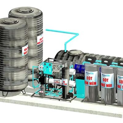 Mô hình thiết kế 3D hệ thống xử lý nước RO 2500l/h (dạng bản vẽ)